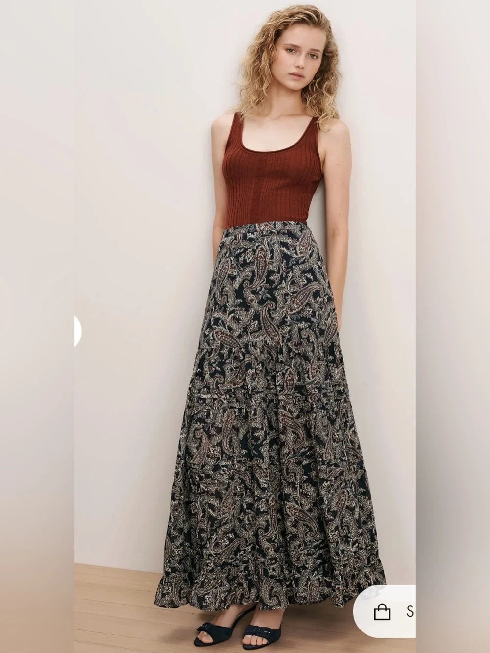 NWT! Veronica Beard Heatheralyn Paisley Tiered Cotton Skirt